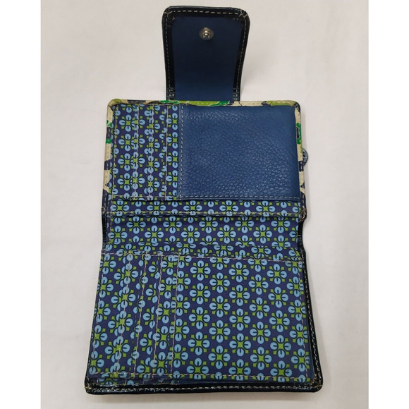 Fossil Multicolor Canvas Leather Trim Credit Card ID Window Bifold Wallet - Picture 9 of 16